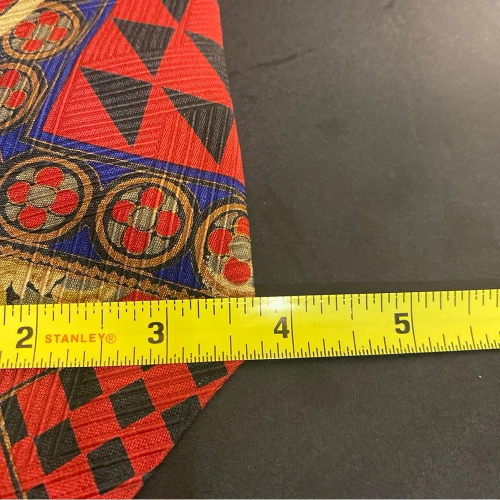 Vtg‎ Hervé Ledger Paris Geometric And Abstract Art Print Tie Wearable Art Silk